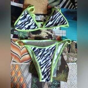 Samba brand Zebra print cheeky strappy bikini